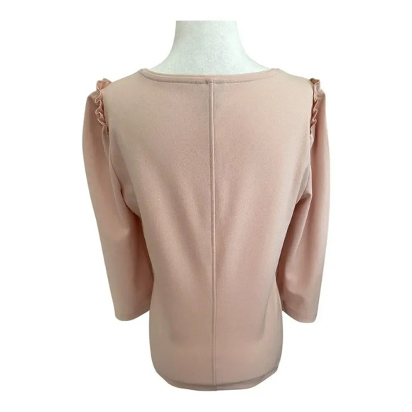 Ann Taylor Women’s Small Pink Ruffle Puff Sleeve Top - Picture 3 of 8